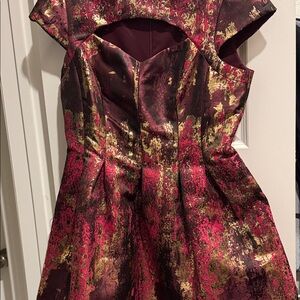 Vince Camuto Red and Gold Mini Dress